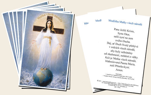 Prayer card, 2 pages - Czech