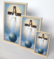 Imagen de la Señora de todos los Pueblos con marco en madera