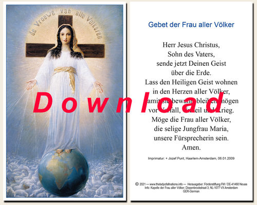 Prayer card, double-sided - German, download for personal printing