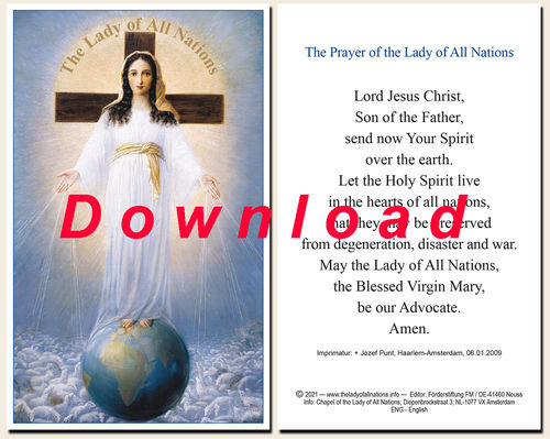 Prayer card, double-sided - English, download for personal printing