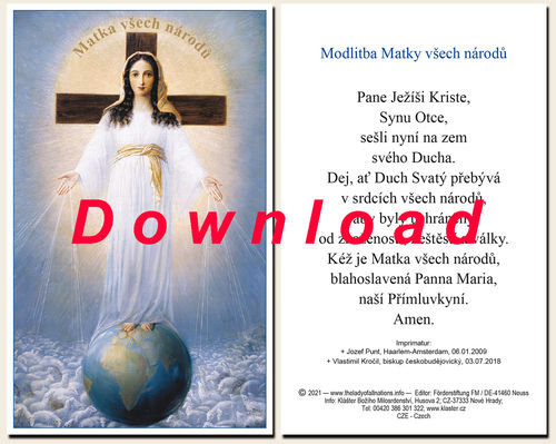 Prayer card, double-sided - Czech, download for personal printing