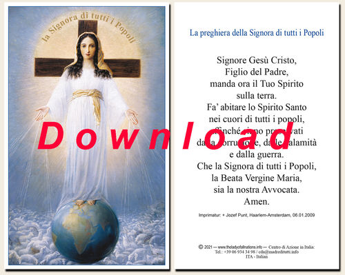 Prayer card, double-sided - Italian, download for personal printing
