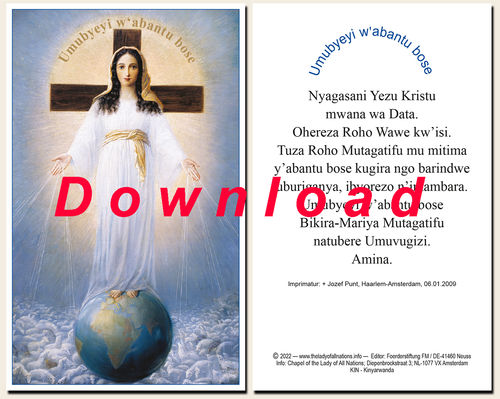 Prayer card, double-sided - Kinyarwanda, download for personal printing